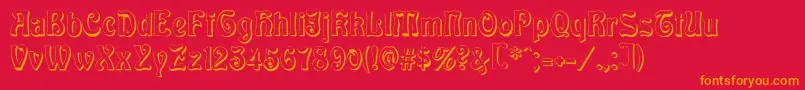 BaldurShadow Font – Orange Fonts on Red Background
