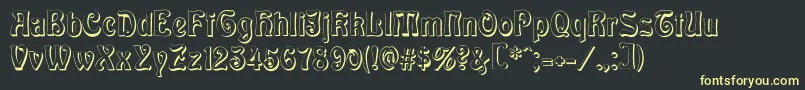 BaldurShadow-fontti – keltaiset fontit mustalla taustalla