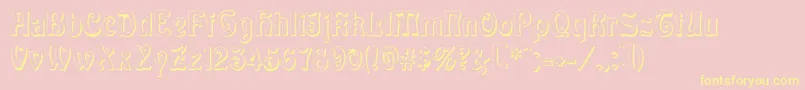 BaldurShadow Font – Yellow Fonts on Pink Background