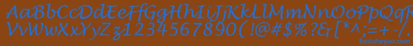 LowtideRegular Font – Blue Fonts on Brown Background