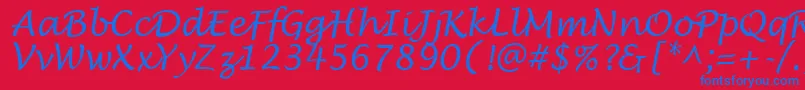 LowtideRegular Font – Blue Fonts on Red Background