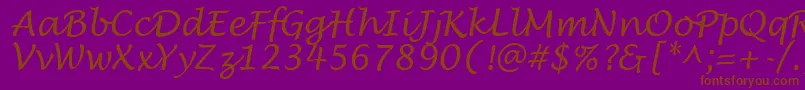 Шрифт LowtideRegular – коричневые шрифты на фиолетовом фоне