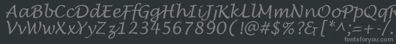 LowtideRegular-fontti – harmaat kirjasimet mustalla taustalla