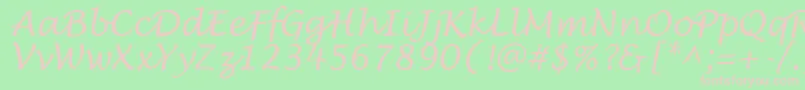 LowtideRegular-fontti – vaaleanpunaiset fontit vihreällä taustalla