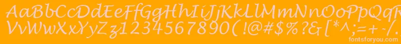 LowtideRegular-Schriftart – Rosa Schriften auf orangefarbenem Hintergrund