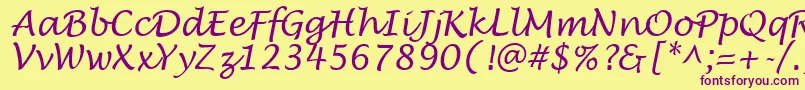 LowtideRegular Font – Purple Fonts on Yellow Background