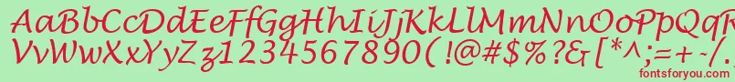 フォントLowtideRegular – 赤い文字の緑の背景