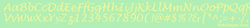 LowtideRegular Font – Yellow Fonts on Green Background