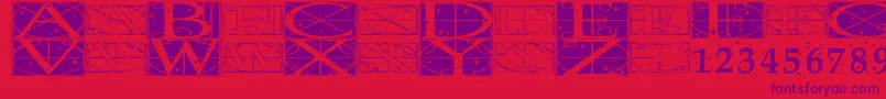 TimePundits-Schriftart – Violette Schriften auf rotem Hintergrund