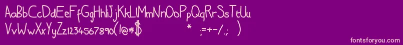 Adamhand Font – Pink Fonts on Purple Background