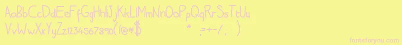 Adamhand Font – Pink Fonts on Yellow Background