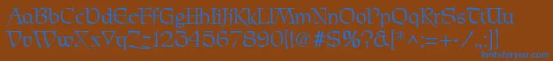 PatrickRegular Font – Blue Fonts on Brown Background
