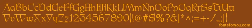 PatrickRegular Font – Orange Fonts on Brown Background