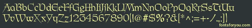 PatrickRegular-Schriftart – Gelbe Schriften auf schwarzem Hintergrund