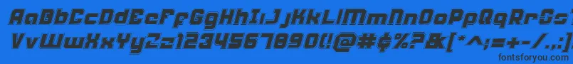 Weaponeerai Font – Black Fonts on Blue Background