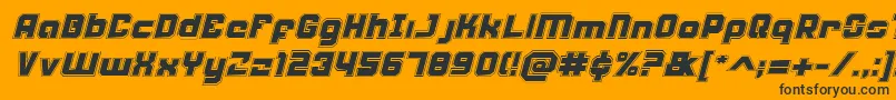 Weaponeerai Font – Black Fonts on Orange Background