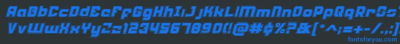 Weaponeerai Font – Blue Fonts on Black Background