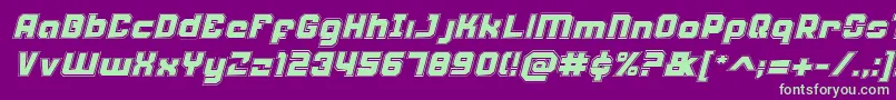 Weaponeerai Font – Green Fonts on Purple Background