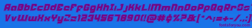 Weaponeerai Font – Purple Fonts on Blue Background