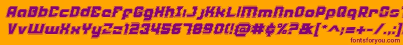 Weaponeerai Font – Purple Fonts on Orange Background