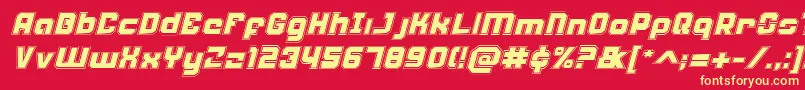 Weaponeerai Font – Yellow Fonts on Red Background