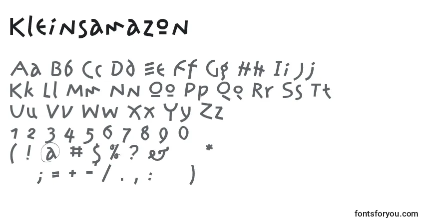 Schriftart Kleinsamazon – Alphabet, Zahlen, spezielle Symbole