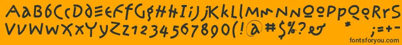 Kleinsamazon Font – Black Fonts on Orange Background