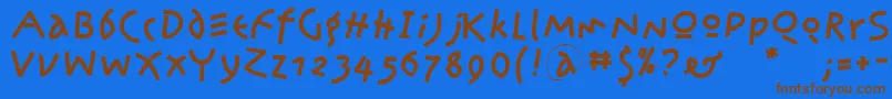 Kleinsamazon Font – Brown Fonts on Blue Background