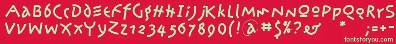 フォントKleinsamazon – 赤い背景に緑の文字