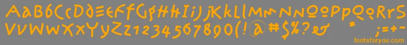 フォントKleinsamazon – オレンジの文字は灰色の背景にあります。