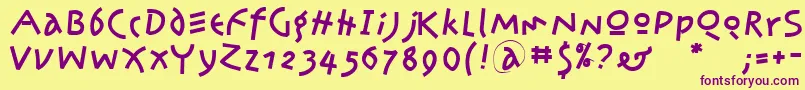 Kleinsamazon Font – Purple Fonts on Yellow Background