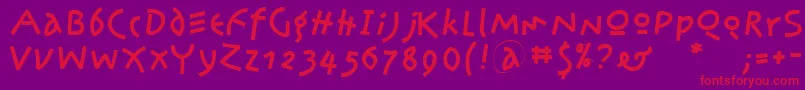 Kleinsamazon Font – Red Fonts on Purple Background