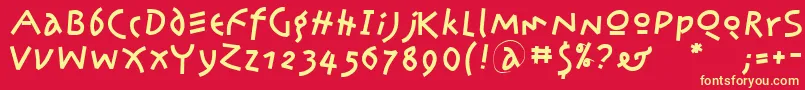 Kleinsamazon Font – Yellow Fonts on Red Background