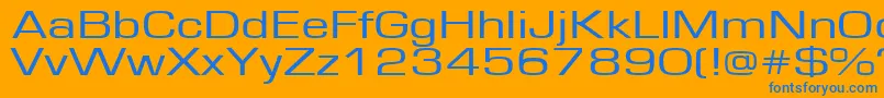 フォントEurope140 – オレンジの背景に青い文字