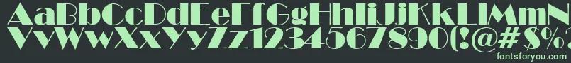 BroadwaySuRegular Font – Green Fonts on Black Background