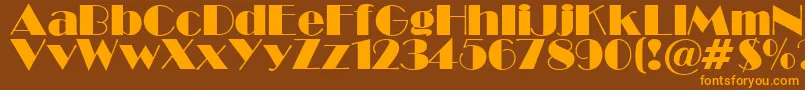 BroadwaySuRegular Font – Orange Fonts on Brown Background