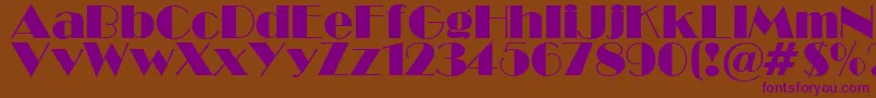 BroadwaySuRegular Font – Purple Fonts on Brown Background