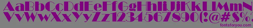 BroadwaySuRegular-fontti – violetit fontit harmaalla taustalla