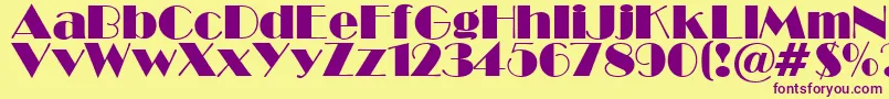 BroadwaySuRegular Font – Purple Fonts on Yellow Background
