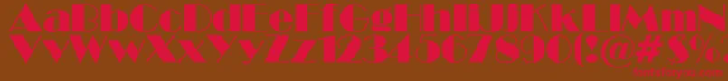 BroadwaySuRegular Font – Red Fonts on Brown Background