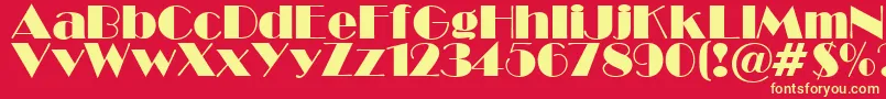 BroadwaySuRegular Font – Yellow Fonts on Red Background