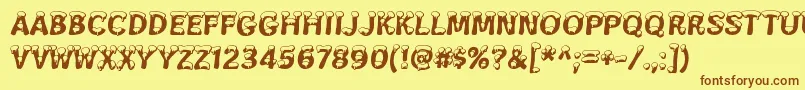 SnowaSnow Font – Brown Fonts on Yellow Background