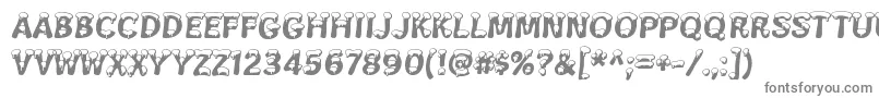 SnowaSnow-fontti – harmaat kirjasimet valkoisella taustalla