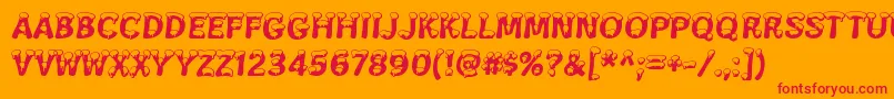 SnowaSnow Font – Red Fonts on Orange Background