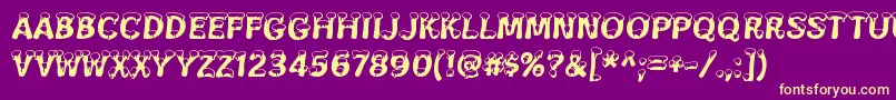 SnowaSnow Font – Yellow Fonts on Purple Background