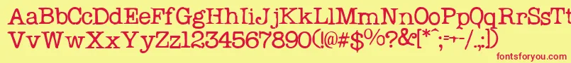 Probsecrnormal Font – Red Fonts on Yellow Background