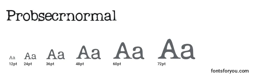 Probsecrnormal Font Sizes