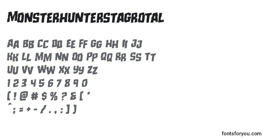 Schriftart Monsterhunterstagrotal – Alphabet, Zahlen, spezielle Symbole
