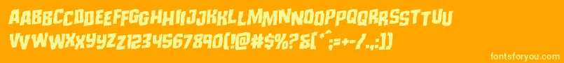 Monsterhunterstagrotal Font – Yellow Fonts on Orange Background