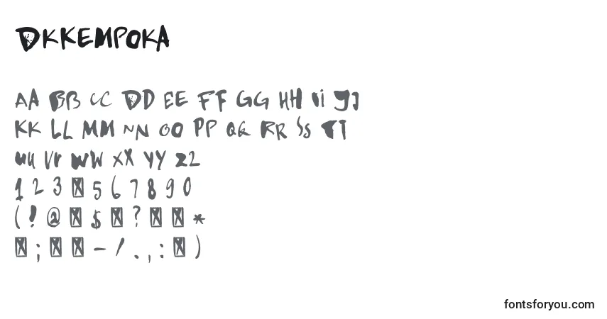 Schriftart DkKempoka – Alphabet, Zahlen, spezielle Symbole